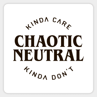 Kinda Care Kinda Don't Chaotic Neutral Alignment Tabletop RPG Addict Sticker